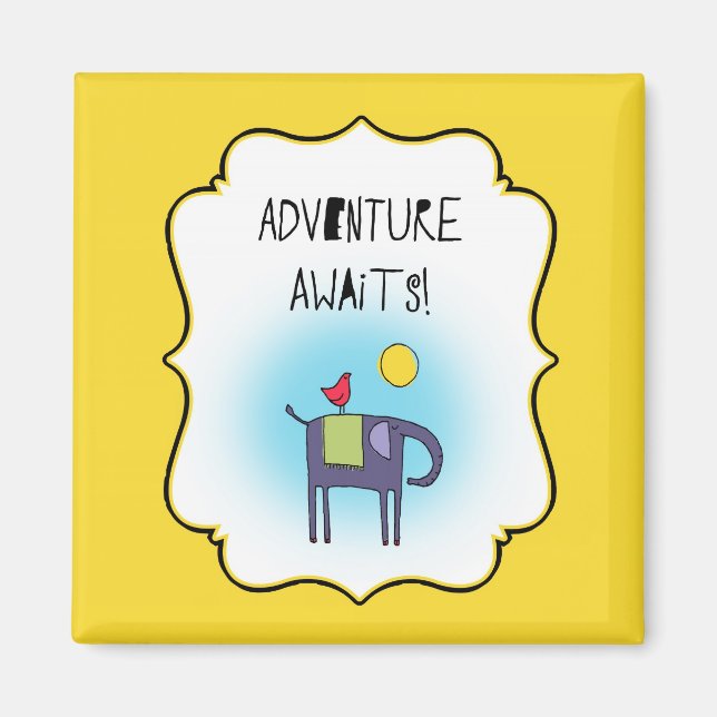 Imán Adventure Awaits Whimsical Design (Frente)