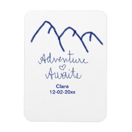 Imán Adventure awath blue mountain heart add name