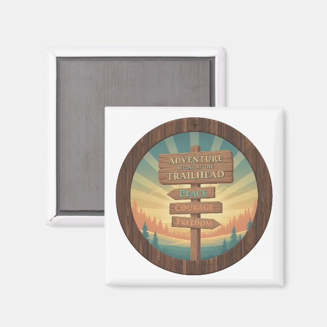 Imán Adventure Begins at the Trailhead (Anverso/Reverso)