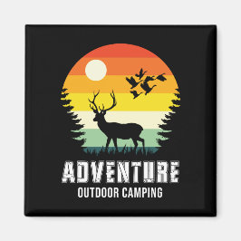 Imán Adventure Outdoor Camping Deer and Forest