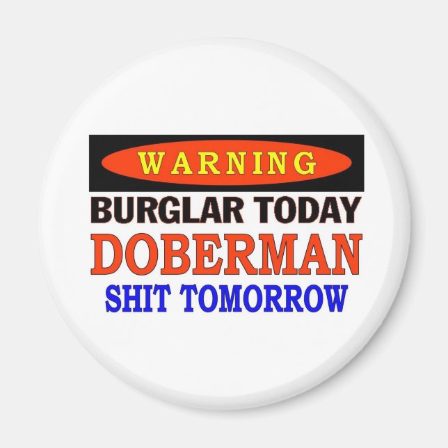 IMÁN ADVERTENCIA DE DOBERMAN (Frente)