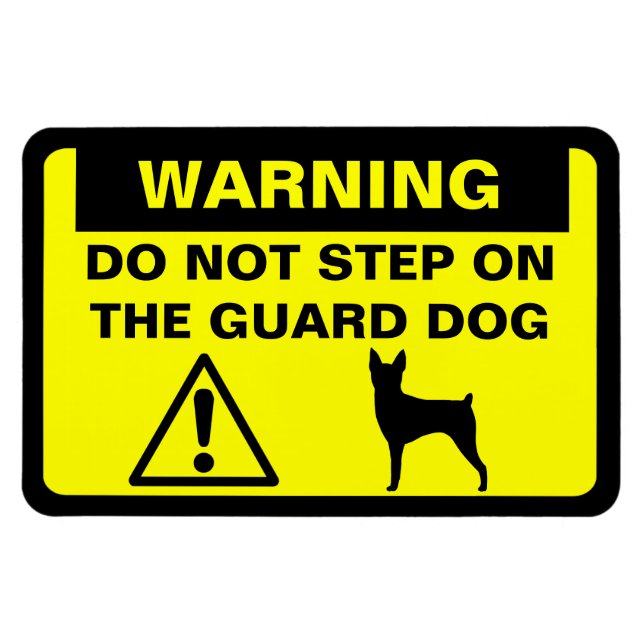 Imán Advertencia de perro guardián Toy Fox Terrier (Horizontal)
