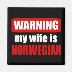 Imán Advertencia: mi esposa es noruega