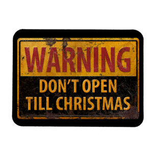 Imán ADVERTENCIA - No abrir hasta que los Navidades fir