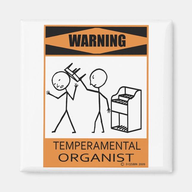 Imán Advertencia Organista temperatura (Frente)