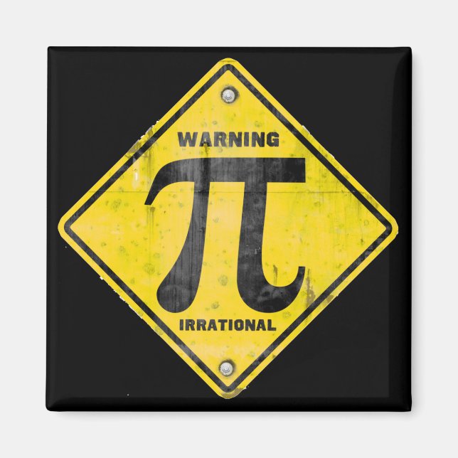 Imán Advertencia: Pi es irracional (Frente)