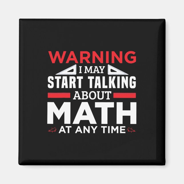 Imán Advertencia puede empezar a hablar de matemáticas  (Frente)