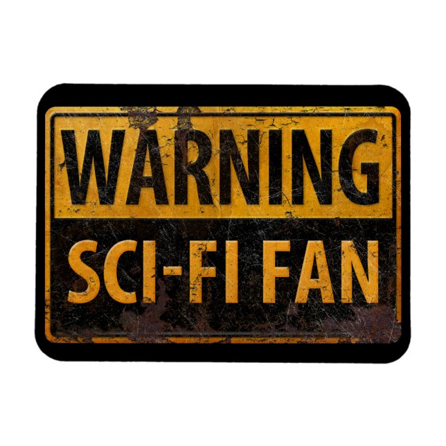 Imán ADVERTENCIA VENTILADOR DE SCI-FI - Peligro Metaliz (Horizontal)