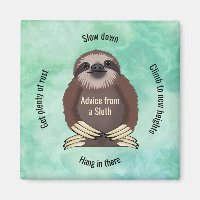 Imán Advice from a Sloth Design (Frente)