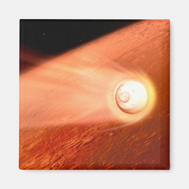 Imán Aeródromo Con Perseverancia Rover Descent To Mars (Frente)