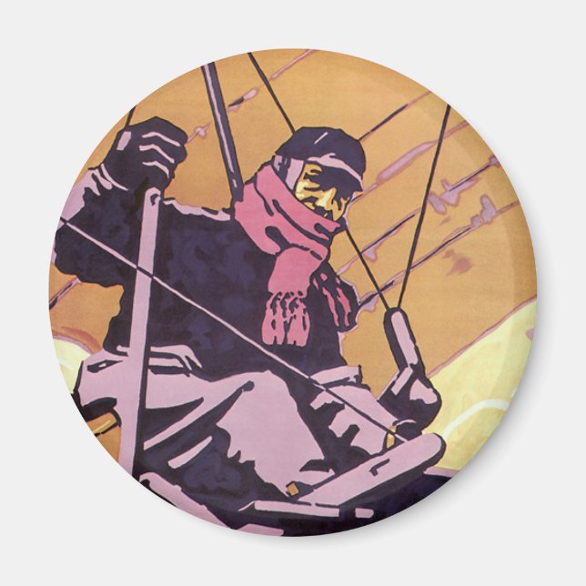 Imán Aeronave Hang Glider de Transporte Antiguo (Frente)