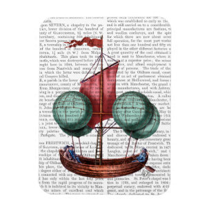 Imán Aeronaves aerostáticas con vela roja