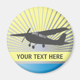 Imán Aeronaves de ala alta - Texto Personalizado