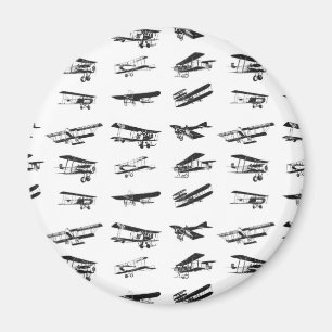 Imán Aeroplanos viejos en blanco y negro, aviones del