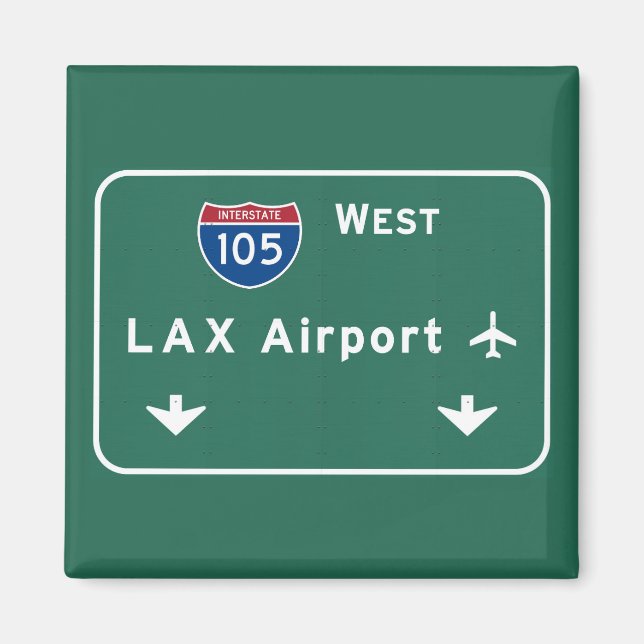 Imán Aeropuerto LAX de Los Ángeles I-105 W Interstate C (Frente)