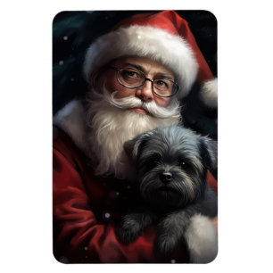 Imán Affenpinscher con Navidades festivos de Santa Clau