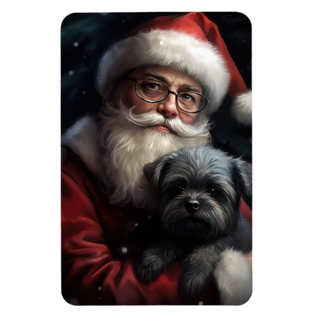 Imán Affenpinscher con Navidades festivos de Santa Clau (Vertical)