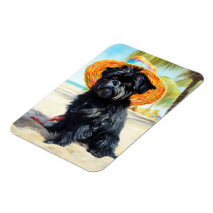 Imán Affenpinscher en la playa, regalo de verano para l