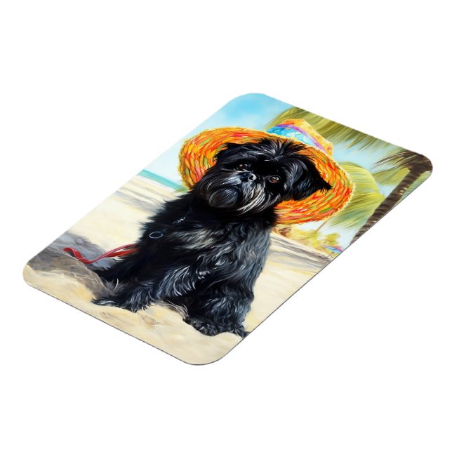 Imán Affenpinscher en la playa, regalo de verano para l (Lado Izquierdo)