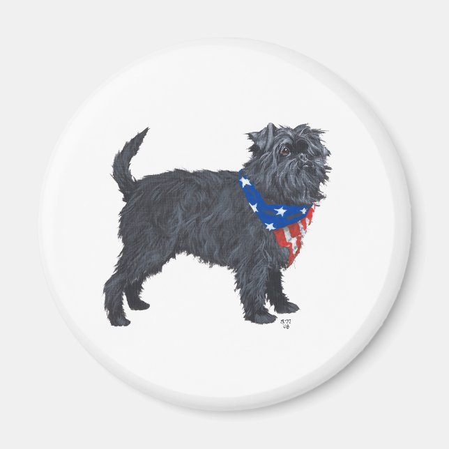 Imán Affenpinscher Patriotic (Frente)