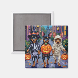 Imán Affenpinscher Perros Trick-or-Treating en Hallowee