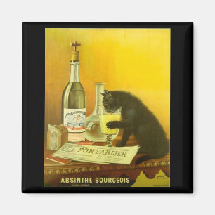Imán Afiche de Absinthe Bourgeois y Cat Fine Vintage