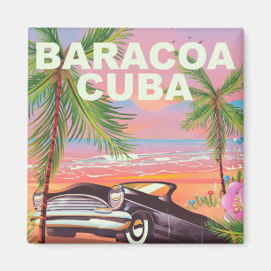 Imán Afiche de Baracoa Cuba sobre viajes en auto