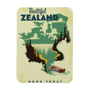 Imán Afiche de Beautiful Zealand Travel