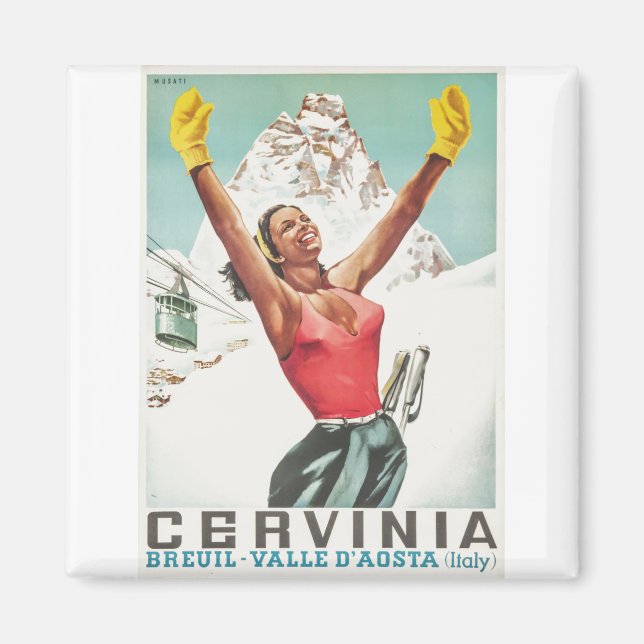 Imán Afiche de Cervinia (Frente)