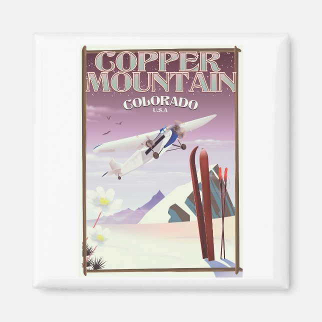 Imán Afiche de época de Copper Mountain Colorado (Frente)