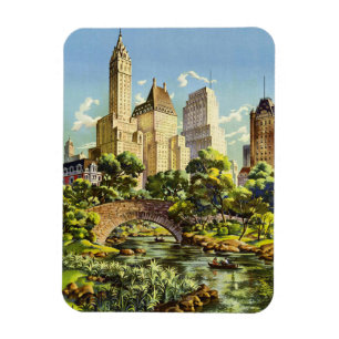 Imán Afiche de época del Parque Central de Nueva York