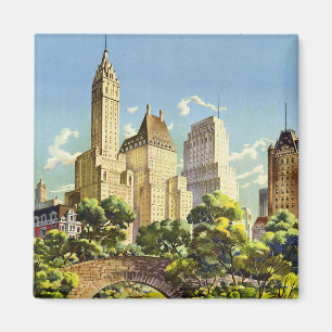 Imán Afiche de época del Parque Central de Nueva York