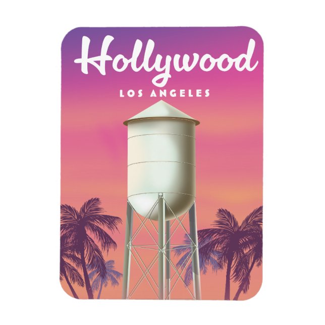 Imán Afiche de Hollywood Los Angeles Travel (Vertical)