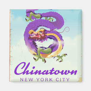 Imán Afiche de la ciudad de Nueva York de Chinatown