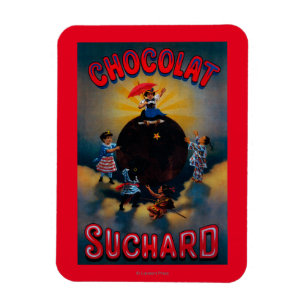 Imán Afiche de la cosecha de chocolate SuchardEuropa