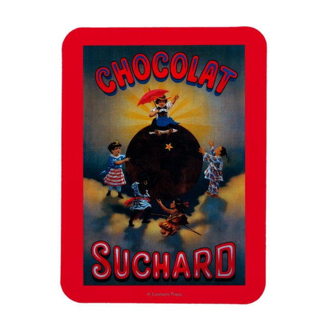 Imán Afiche de la cosecha de chocolate SuchardEuropa (Vertical)