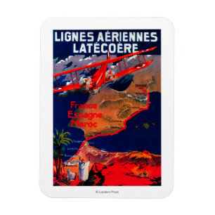 Imán Afiche de la cosecha de Lignes Aeriennes Latecoere