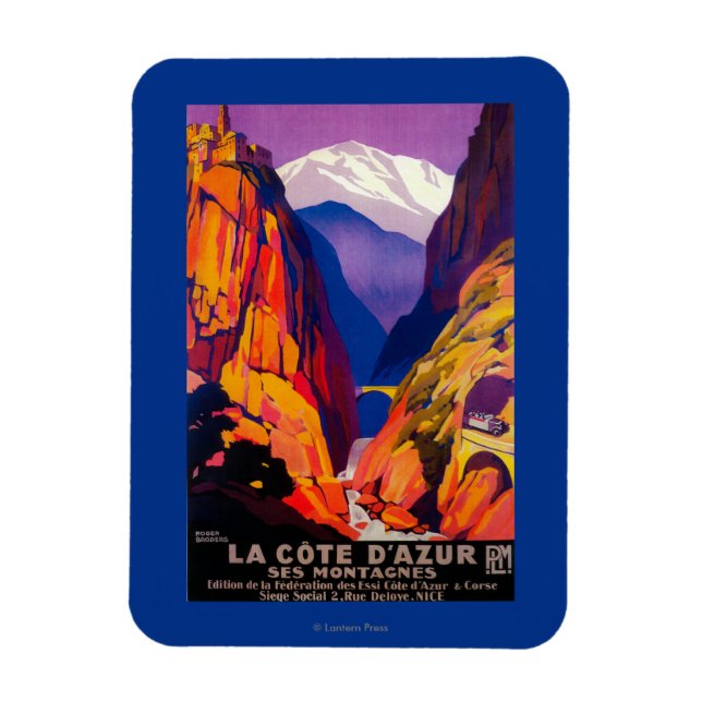 Imán Afiche de la época de La Cote D'Azur 2 (Vertical)