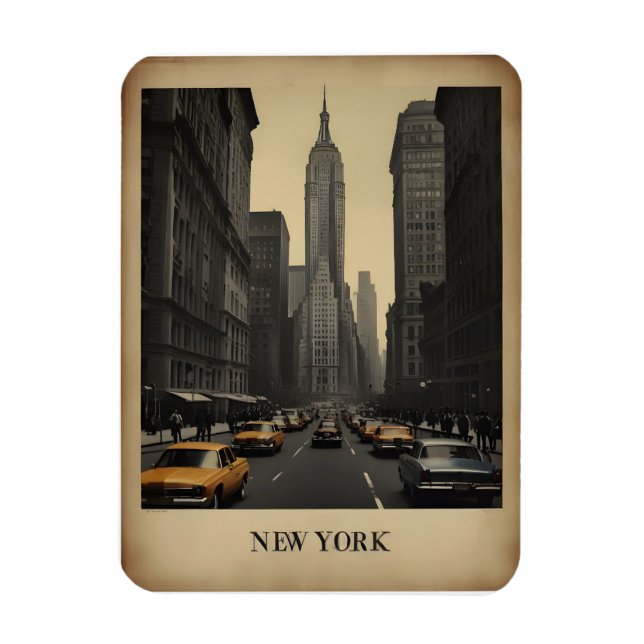 Imán Afiche de la época de Nueva York (Vertical)