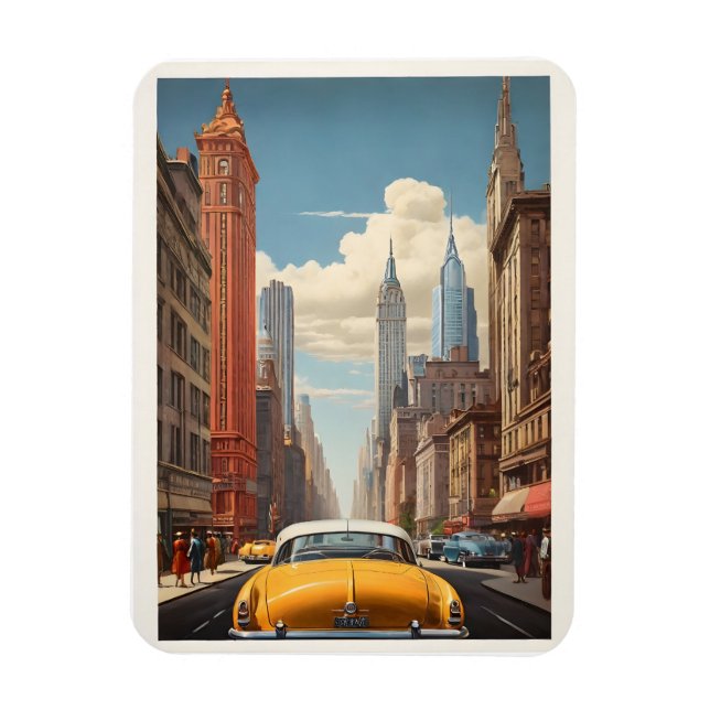 Imán Afiche de la época de Nueva York (Vertical)