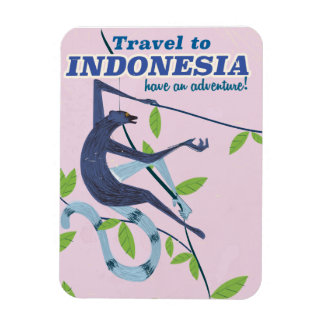 Imán Afiche de la época de vacaciones del mono indonesi