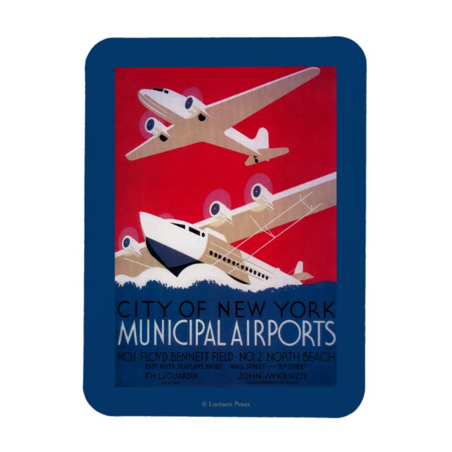 Imán Afiche de la época del aeropuerto municipal de Nue (Vertical)