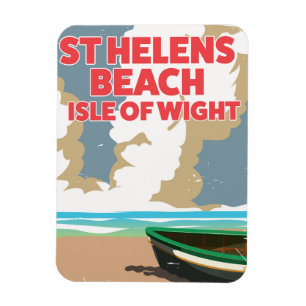 Imán Afiche de la isla de la playa de St helens