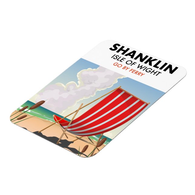 Imán Afiche de la isla Shanklin Beach de wight travel. (Lado Izquierdo)