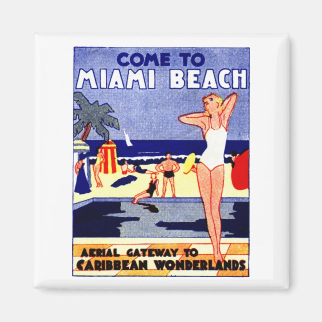 Imán Afiche de Miami Beach 1925 (Frente)