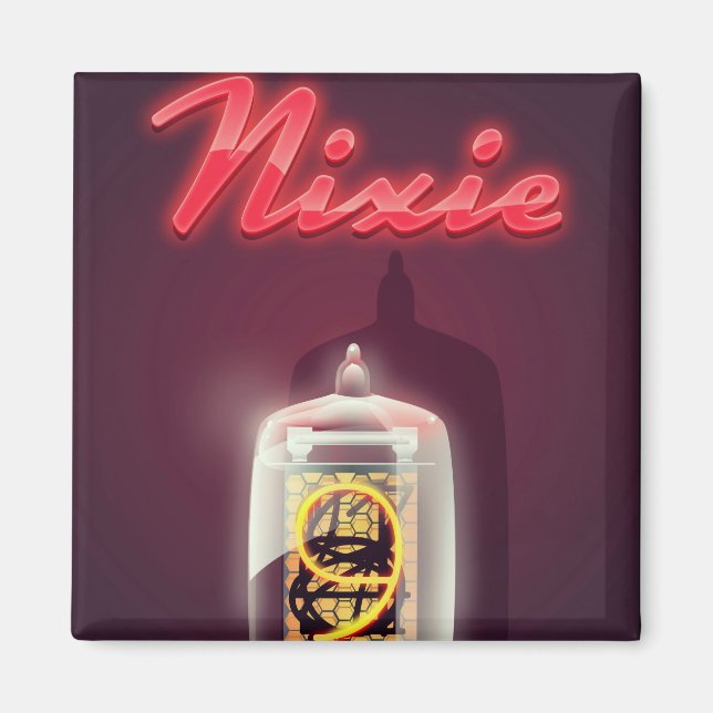 Imán Afiche de nixie Tube vintage (Frente)