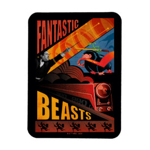 Imán Afiche de venado de las bestias fantásticas de Jac