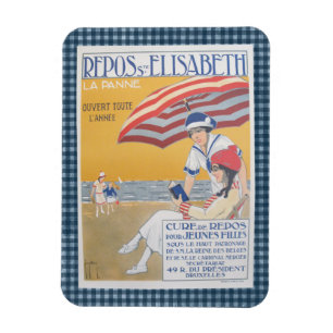 Imán Afiche de Viaje a la Playa Francesa