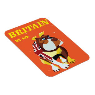 Imán Afiche de viaje al estilo de la época del Bulldog 