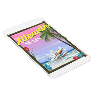 Imán Afiche de viaje al estilo vintage de Alicante Espa